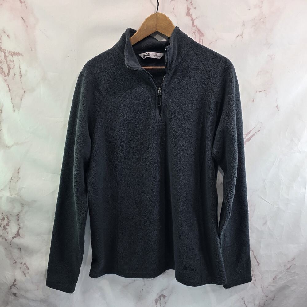 REI Co Op Jacket Womens XL Black Fleece Half Zip Lightweight Pullover Sweater